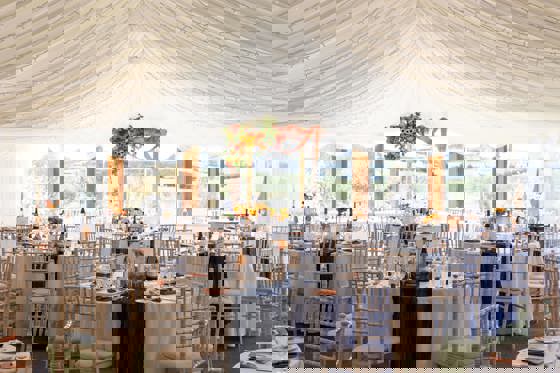 Marquee with an example of table set up